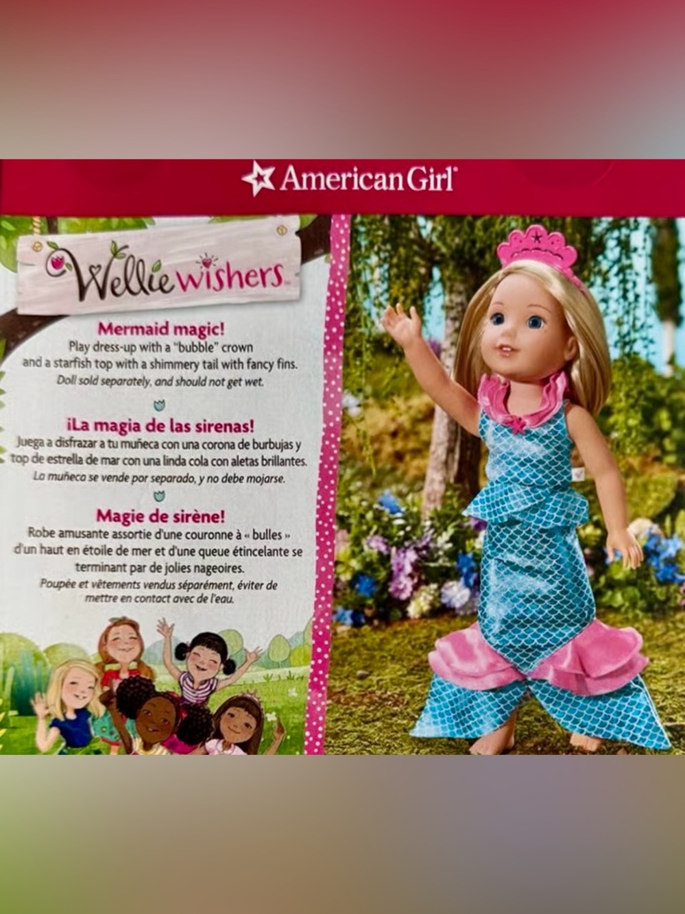 American Girl Wellie Wishers MARVELOUS MERMAID Accessory Set. Like new - Picture 2 of 3